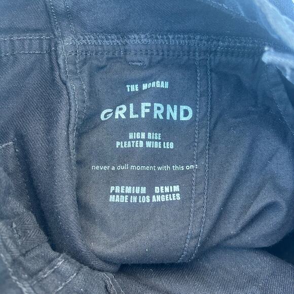 GRLFRND Morgan High Rise Pleated Wide Leg Trousers Jeans Low Black Soho 26 - Picture 13 of 15